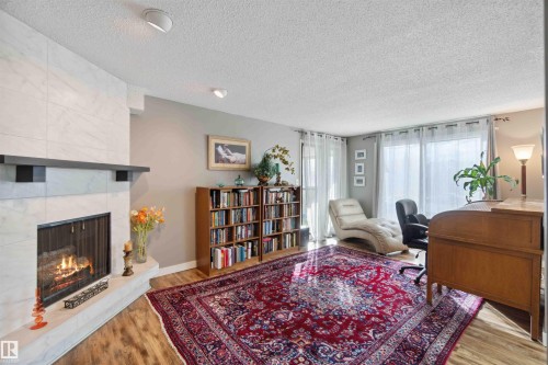 305 8707 107 Street, Edmonton, AB - Indoor Photo Showing Living Room With Fireplace