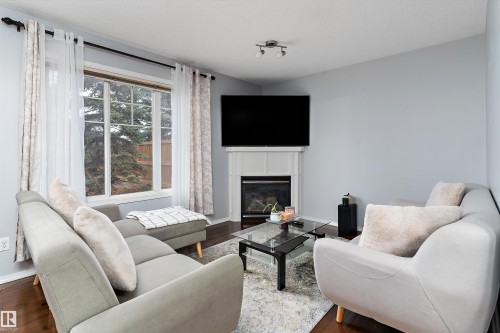 22 16003 132 Street, Edmonton, AB - Indoor Photo Showing Living Room With Fireplace