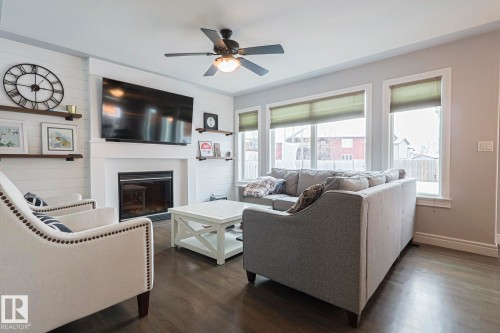44 Normandeau Crescent, St. Albert, AB - Indoor Photo Showing Living Room With Fireplace