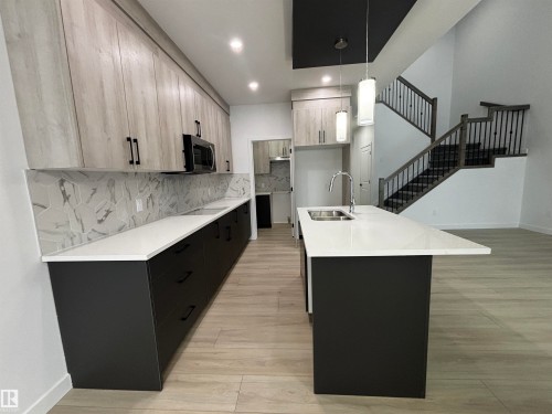 2028 210 Street Nw, Edmonton, AB - Indoor Photo Showing Kitchen With Double Sink