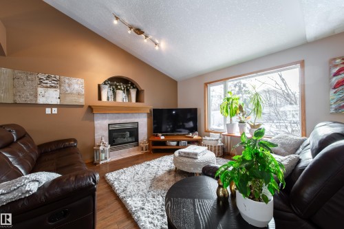5 Emerson Place, St. Albert, AB - Indoor Photo Showing Living Room With Fireplace