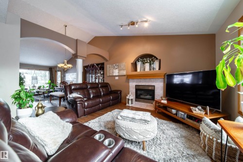 5 Emerson Place, St. Albert, AB - Indoor Photo Showing Living Room With Fireplace