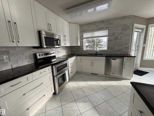 17 925 Picard Drive, Edmonton, AB - Indoor Photo Showing Kitchen With Stainless Steel Kitchen With Double Sink