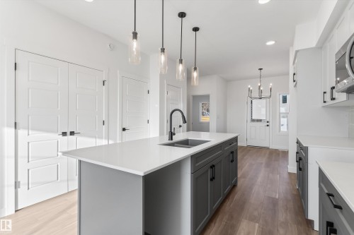 20816 40 Avenue, Edmonton, AB - Indoor Photo Showing Kitchen With Double Sink With Upgraded Kitchen