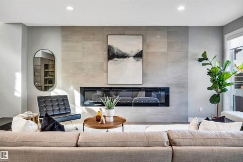 6606 Knox Place, Edmonton, AB - Indoor Photo Showing Living Room With Fireplace