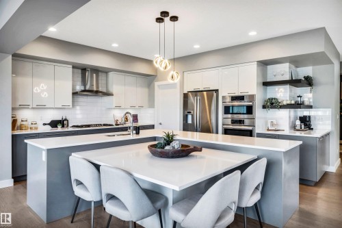 6606 Knox Place, Edmonton, AB - Indoor Photo Showing Kitchen With Stainless Steel Kitchen With Upgraded Kitchen