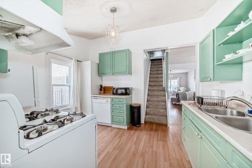 10928 92 Street, Edmonton, AB - Indoor Photo Showing Kitchen With Double Sink