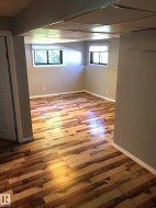 Basement featuring plenty of natural light and hardwood / wood-style flooring - 