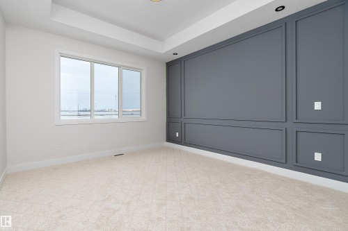 Spare room featuring light carpet, a decorative wall, and a raised ceiling - 38 Astoria Place, Devon, AB - Indoor Photo Showing Other Room