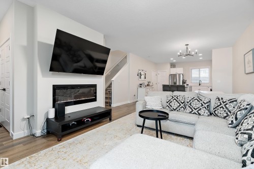 17 Emerald Way, Spruce Grove, AB - Indoor Photo Showing Living Room With Fireplace