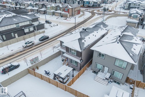 Snowy aerial view featuring a residential view - 5304 Kimball Place, Edmonton, AB - Outdoor
