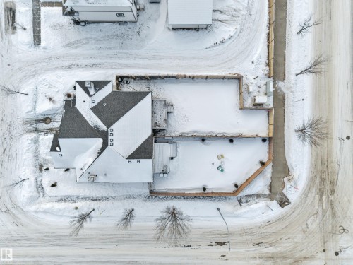View of snowy aerial view - 457 Aster Close, Leduc, AB - Outdoor With View