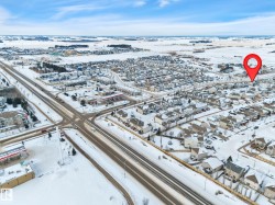 Snowy aerial view with a residential view - 