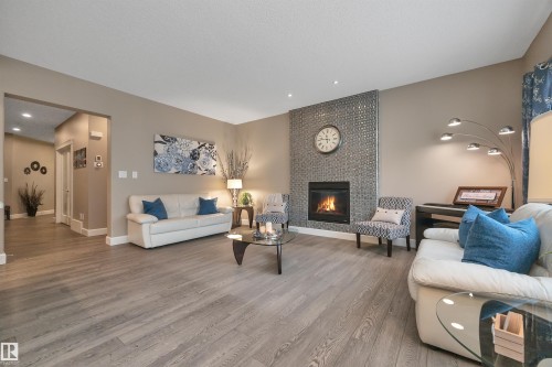 1958 Ainslie Link, Edmonton, AB - Indoor Photo Showing Living Room With Fireplace