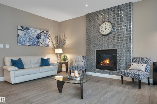 1958 Ainslie Link, Edmonton, AB - Indoor Photo Showing Living Room With Fireplace