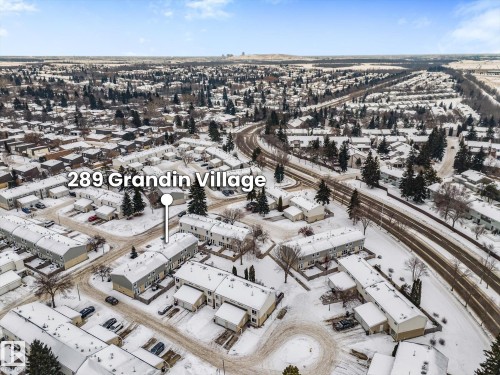 View of snowy aerial view - 289 Grandin Village, St. Albert, AB - Outdoor With View