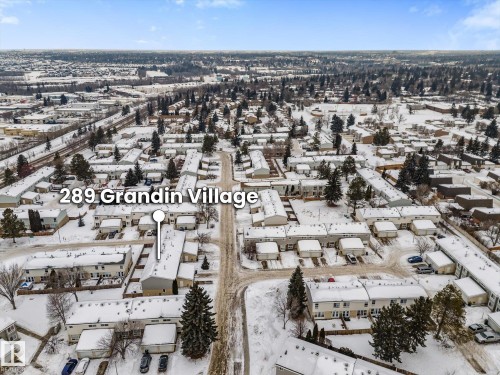 View of snowy aerial view - 289 Grandin Village, St. Albert, AB - Outdoor With View