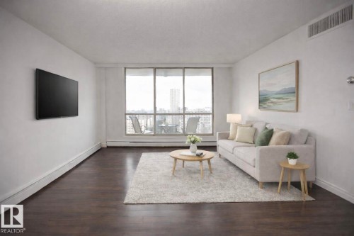 1808 9909 104 Street, Edmonton, AB - Indoor Photo Showing Living Room