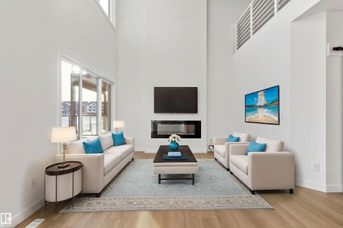 740 Astoria Way, Devon, AB - Indoor With Fireplace