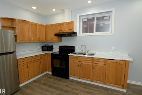 16316 65 Street, Edmonton, AB - Indoor Photo Showing Kitchen With Double Sink