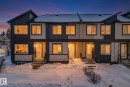 View of snow covered house - #5 15805 97 Ave, Edmonton, AB  - Outdoor With Facade 