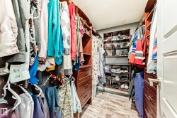 Spacious closet featuring light wood-style floors - 
