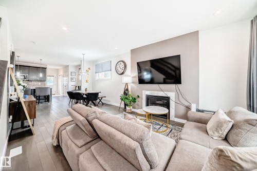 12345 85 Street, Edmonton, AB - Indoor Photo Showing Living Room With Fireplace