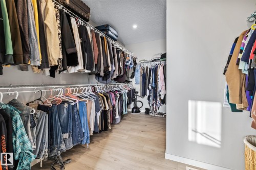 Walk in closet with light wood-style floors - 217 Larch Crescent, Leduc, AB - Indoor With Storage