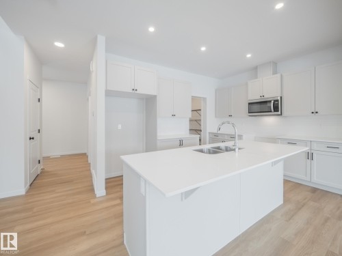 8724 224 Street, Edmonton, AB - Indoor Photo Showing Kitchen With Double Sink