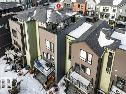 Snowy aerial view with a residential view - 125 1304 Rutherford Road, Edmonton, AB - Outdoor