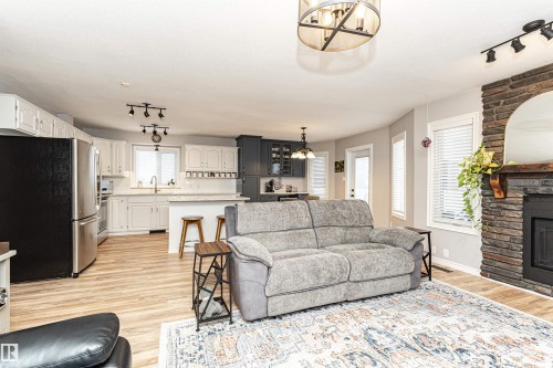5755 161 Avenue, Edmonton, AB - Indoor Photo Showing Living Room With Fireplace