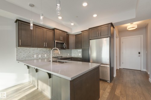 106 71 Festival Way, Sherwood Park, AB - Indoor Photo Showing Kitchen With Double Sink With Upgraded Kitchen