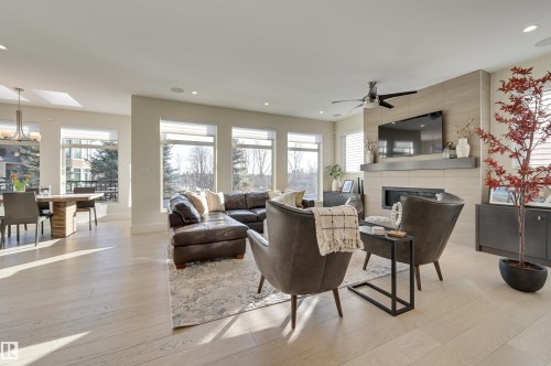 805 Drysdale Run Run, Edmonton, AB - Indoor Photo Showing Living Room With Fireplace