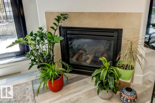 205 11933 Jasper Avenue, Edmonton, AB - Indoor Photo Showing Living Room With Fireplace
