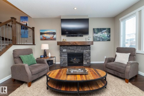 13020 207 Street, Edmonton, AB - Indoor Photo Showing Living Room With Fireplace