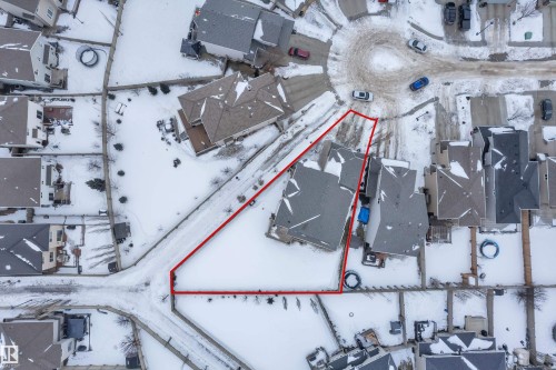 Snowy aerial view with a residential view - 2012 69 Street, Edmonton, AB - 