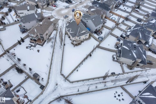 Snowy aerial view featuring a residential view - 2012 69 Street, Edmonton, AB - Outdoor With View