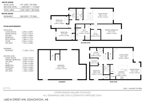 View of property floor plan - 3683 8 Street, Edmonton, AB - Other