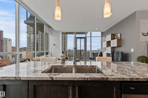 1107 10238 103 Street, Edmonton, AB - Indoor Photo Showing Kitchen With Double Sink With Upgraded Kitchen