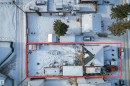 Snowy aerial view with property parcel outlined - 15331 95 Avenue, Edmonton, AB  - Outdoor 