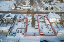 Snowy aerial view featuring property boundaries highlighted and a residential view - 15401 95 Avenue, Edmonton, AB  - Outdoor With View 