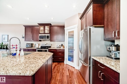 127 Keyport Circle, Leduc, AB - Indoor Photo Showing Kitchen With Stainless Steel Kitchen With Upgraded Kitchen