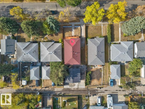 Aerial perspective of suburban area - 12919 113A Street, Edmonton, AB - Outdoor With View