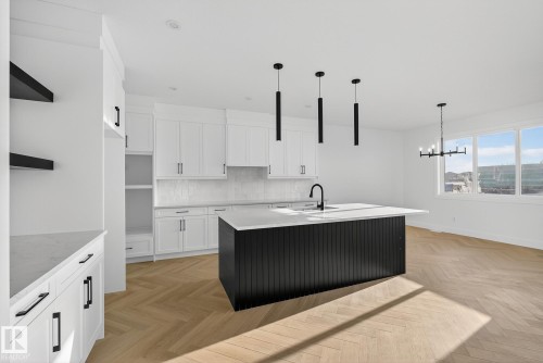 166 Caledon Crescent, Spruce Grove, AB - Indoor Photo Showing Kitchen With Upgraded Kitchen