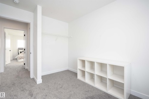 Walk in closet featuring carpet flooring - 64 18120 28 Avenue Sw, Edmonton, AB - Indoor