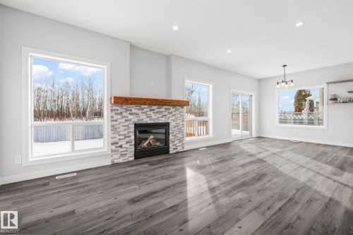 69 Hamilton Crescent, St. Albert, AB - Indoor Photo Showing Living Room With Fireplace