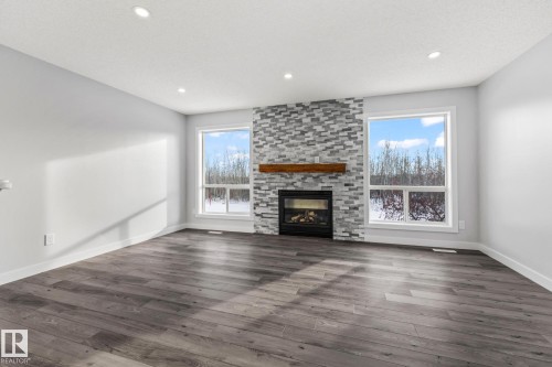 69 Hamilton Crescent, St. Albert, AB - Indoor Photo Showing Living Room With Fireplace