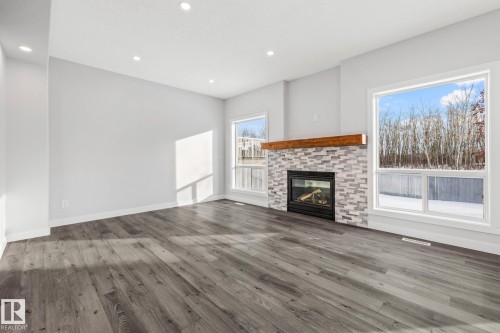 69 Hamilton Crescent, St. Albert, AB - Indoor Photo Showing Living Room With Fireplace