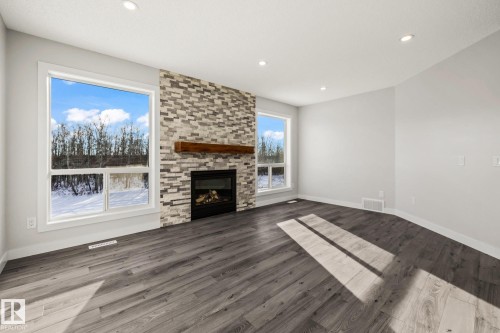 69 Hamilton Crescent, St. Albert, AB - Indoor Photo Showing Living Room With Fireplace