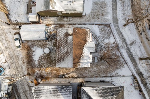 View of snowy aerial view - 10124 88 Avenue, Edmonton, AB - 